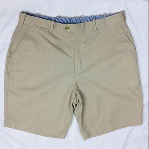 Peter Millar Cotton Flat Front Canvas Shorts 38